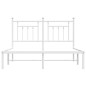 vidaXL Estructura de cama de metal con cabecero blanca 140x190 cm vidaXL Estructura de cama de metal con cabecero blanca 140x190 cm