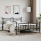 vidaXL Estructura de cama cabecero y pie de cama metal negro 180x200cm vidaXL Estructura de cama cabecero y pie de cama metal negro 180x200cm