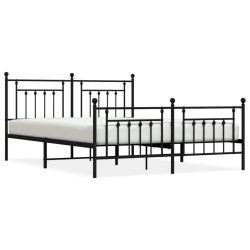vidaXL Estructura de cama cabecero y pie de cama metal negro 180x200cm