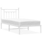 vidaXL Estructura de cama de metal con cabecero blanco 90x190 cm vidaXL Estructura de cama de metal con cabecero blanco 90x190 cm