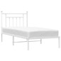vidaXL Estructura de cama de metal con cabecero blanco 90x190 cm vidaXL Estructura de cama de metal con cabecero blanco 90x190 cm