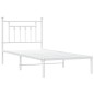 vidaXL Estructura de cama de metal con cabecero blanco 90x190 cm vidaXL Estructura de cama de metal con cabecero blanco 90x190 cm