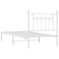 vidaXL Estructura de cama de metal con cabecero blanco 90x190 cm vidaXL Estructura de cama de metal con cabecero blanco 90x190 cm