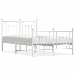 vidaXL Estructura cama metal con cabecero y estribo blanco 120x200 cm