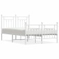 vidaXL Estructura cama metal con cabecero y estribo blanco 120x200 cm vidaXL Estructura cama metal con cabecero y estribo blanco 120x200 cm