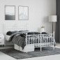 vidaXL Estructura cama metal con cabecero y estribo blanco 120x200 cm vidaXL Estructura cama metal con cabecero y estribo blanco 120x200 cm