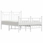 vidaXL Estructura cama metal con cabecero y estribo blanco 120x200 cm vidaXL Estructura cama metal con cabecero y estribo blanco 120x200 cm
