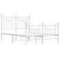 vidaXL Estructura cama metal con cabecero y estribo blanco 120x200 cm vidaXL Estructura cama metal con cabecero y estribo blanco 120x200 cm