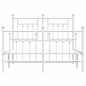 vidaXL Estructura cama metal con cabecero y estribo blanco 120x200 cm vidaXL Estructura cama metal con cabecero y estribo blanco 120x200 cm
