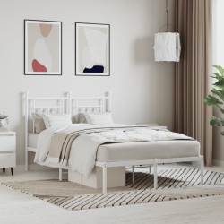 vidaXL Estructura de cama de metal con cabecero blanca 120x200 cm