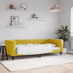 vidaXL Sofá cama terciopelo amarillo 90x200 cm