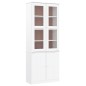 vidaXL Armario vitrina ALTA madera maciza pino blanco 77x35x186,5cm vidaXL Armario vitrina ALTA madera maciza pino blanco 77x35x186,5cm