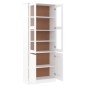 vidaXL Armario vitrina ALTA madera maciza pino blanco 77x35x186,5cm vidaXL Armario vitrina ALTA madera maciza pino blanco 77x35x186,5cm