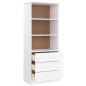 vidaXL Librería con cajones ALTA madera de pino blanco 60x35x142 cm
