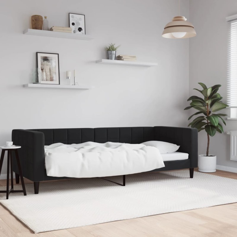 vidaXL Sofá cama terciopelo negro 80x200 cm vidaXL Sofá cama terciopelo negro 80x200 cm