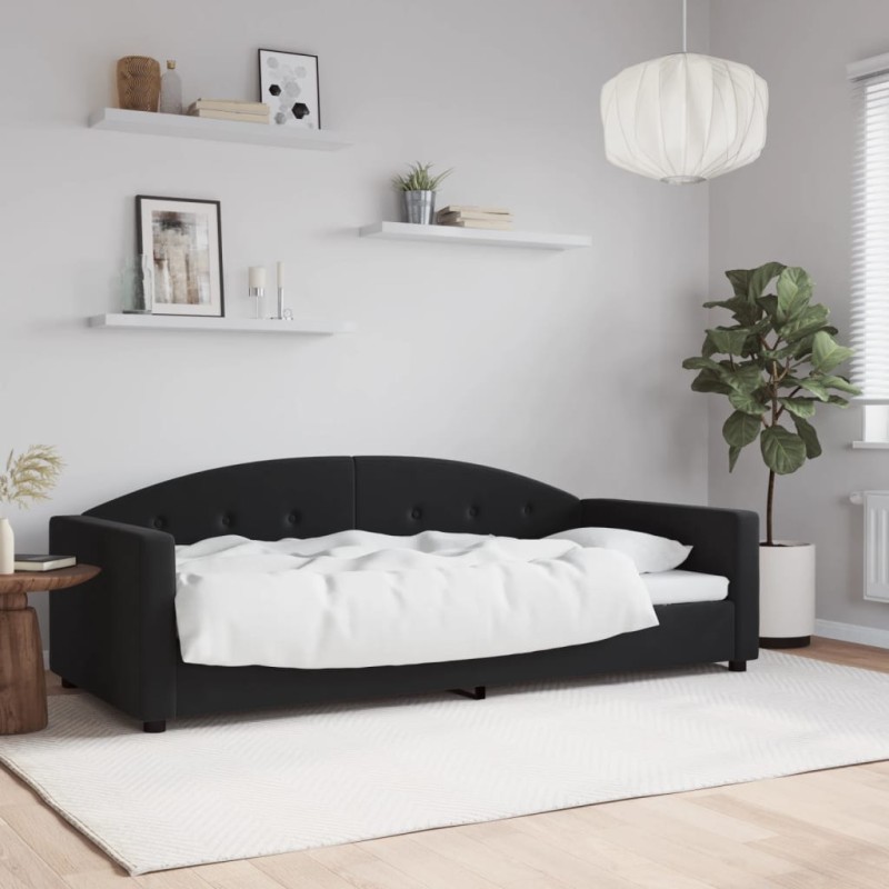 vidaXL Sofá cama terciopelo negro 90x200 cm vidaXL Sofá cama terciopelo negro 90x200 cm