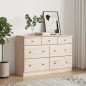 vidaXL Cómoda cajonera ALTA madera maciza pino 112x35x73 cm vidaXL Cómoda cajonera ALTA madera maciza pino 112x35x73 cm
