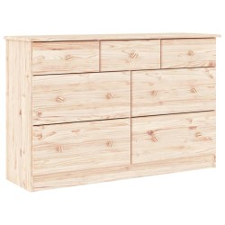 vidaXL Cómoda cajonera ALTA madera maciza pino 112x35x73 cm