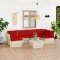vidaXL Muebles de jardín de palets 7 piezas y cojines madera de abeto vidaXL Muebles de jardín de palets 7 piezas y cojines madera de abeto