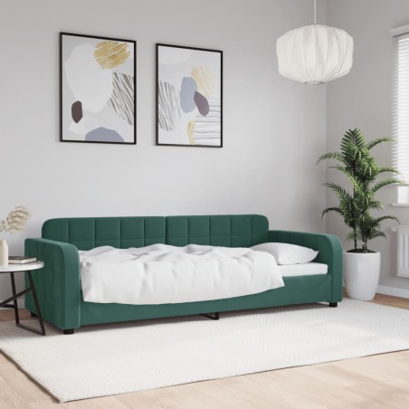 vidaXL Sofá cama terciopelo verde oscuro 80x200 cm
