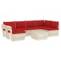 vidaXL Muebles de jardín de palets 7 piezas y cojines madera de abeto vidaXL Muebles de jardín de palets 7 piezas y cojines madera de abeto