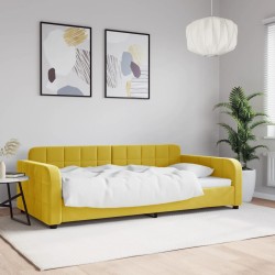 vidaXL Sofá cama terciopelo amarillo 100x200 cm