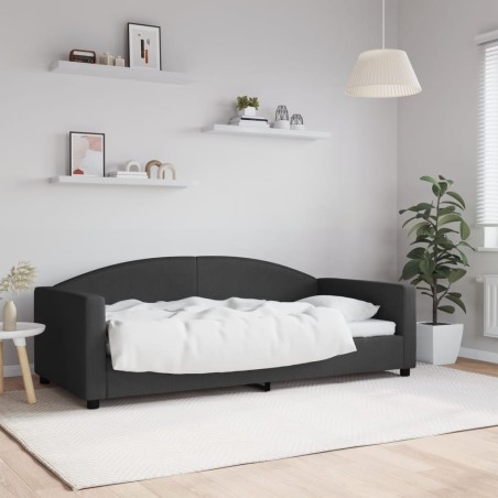 vidaXL Sofá cama tela negro 90x190 cm
