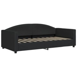 vidaXL Sofá cama tela negro 90x190 cm