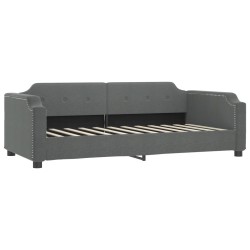 vidaXL Sofá cama tela gris oscuro 90x200 cm