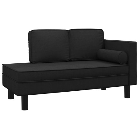 vidaXL Sofá diván con cojines y almohada tela negro