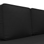 vidaXL Sofá diván con cojines y almohada tela negro vidaXL Sofá diván con cojines y almohada tela negro