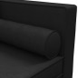 vidaXL Sofá diván con cojines y almohada tela negro vidaXL Sofá diván con cojines y almohada tela negro