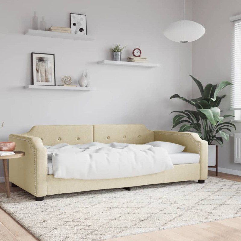 vidaXL Sofá cama tela color crema 80x200 cm vidaXL Sofá cama tela color crema 80x200 cm