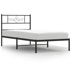 vidaXL Estructura de cama con cabecero metal negro 100x190 cm
