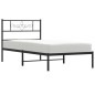 vidaXL Estructura de cama con cabecero metal negro 107x203 cm vidaXL Estructura de cama con cabecero metal negro 107x203 cm