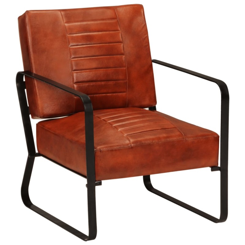 vidaXL Sillón de descanso cuero auténtico marrón 58,5x64x76 cm vidaXL Sillón de descanso cuero auténtico marrón 58,5x64x76 cm