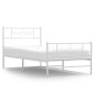 vidaXL Estructura cama metal con cabecero y pie cama blanca 75x190 cm
