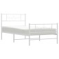 vidaXL Estructura cama metal con cabecero y pie cama blanca 75x190 cm