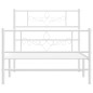 vidaXL Estructura cama metal con cabecero y pie cama blanca 75x190 cm
