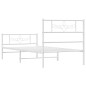 vidaXL Estructura cama metal con cabecero y pie cama blanca 75x190 cm