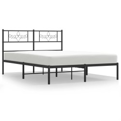 vidaXL Estructura de cama con cabecero metal negro 140x200 cm