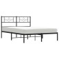 vidaXL Estructura de cama con cabecero metal negro 140x200 cm