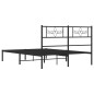 vidaXL Estructura de cama con cabecero metal negro 140x200 cm