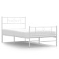 vidaXL Estructura cama metal con cabecero y pie cama blanca 90x190 cm vidaXL Estructura cama metal con cabecero y pie cama blanca 90x190 cm