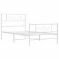 vidaXL Estructura cama metal con cabecero y pie cama blanca 90x190 cm vidaXL Estructura cama metal con cabecero y pie cama blanca 90x190 cm