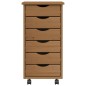vidaXL Cajonera con ruedas MOSS madera maciza pino marrón miel vidaXL Cajonera con ruedas MOSS madera maciza pino marrón miel