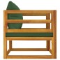 vidaXL Sillón de jardín madera maciza acacia con cojines verde