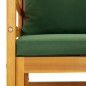 vidaXL Sillón de jardín madera maciza acacia con cojines verde
