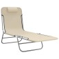 vidaXL Tumbonas plegables 2 uds acero y textilene color crema vidaXL Tumbonas plegables 2 uds acero y textilene color crema