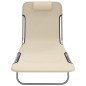 vidaXL Tumbonas plegables 2 uds acero y textilene color crema vidaXL Tumbonas plegables 2 uds acero y textilene color crema
